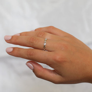 Silver Paper Clip Stack Ring